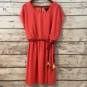 🌻5/$25🌻 Coral Pink Cap Sleeve Dress & Belt